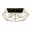 Brilliantbulb Yumil Modern 2-Light Geometric Black & Gold Ceiling Semi-Flush Mount BR2445767